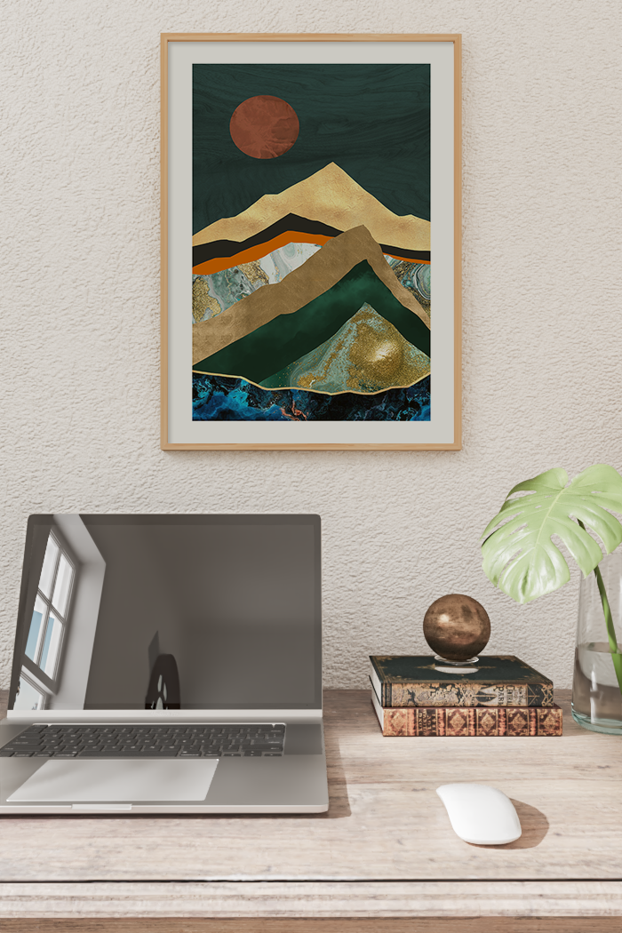 Abstract Bright Mountain Poster No.3