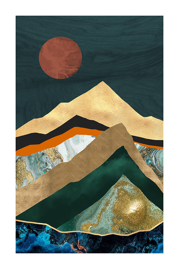 Abstract Bright Mountain Poster No.3