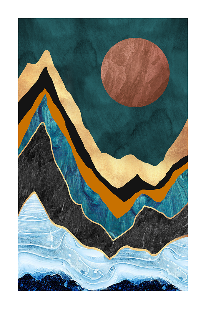 Abstract Bright Mountain Poster No.4