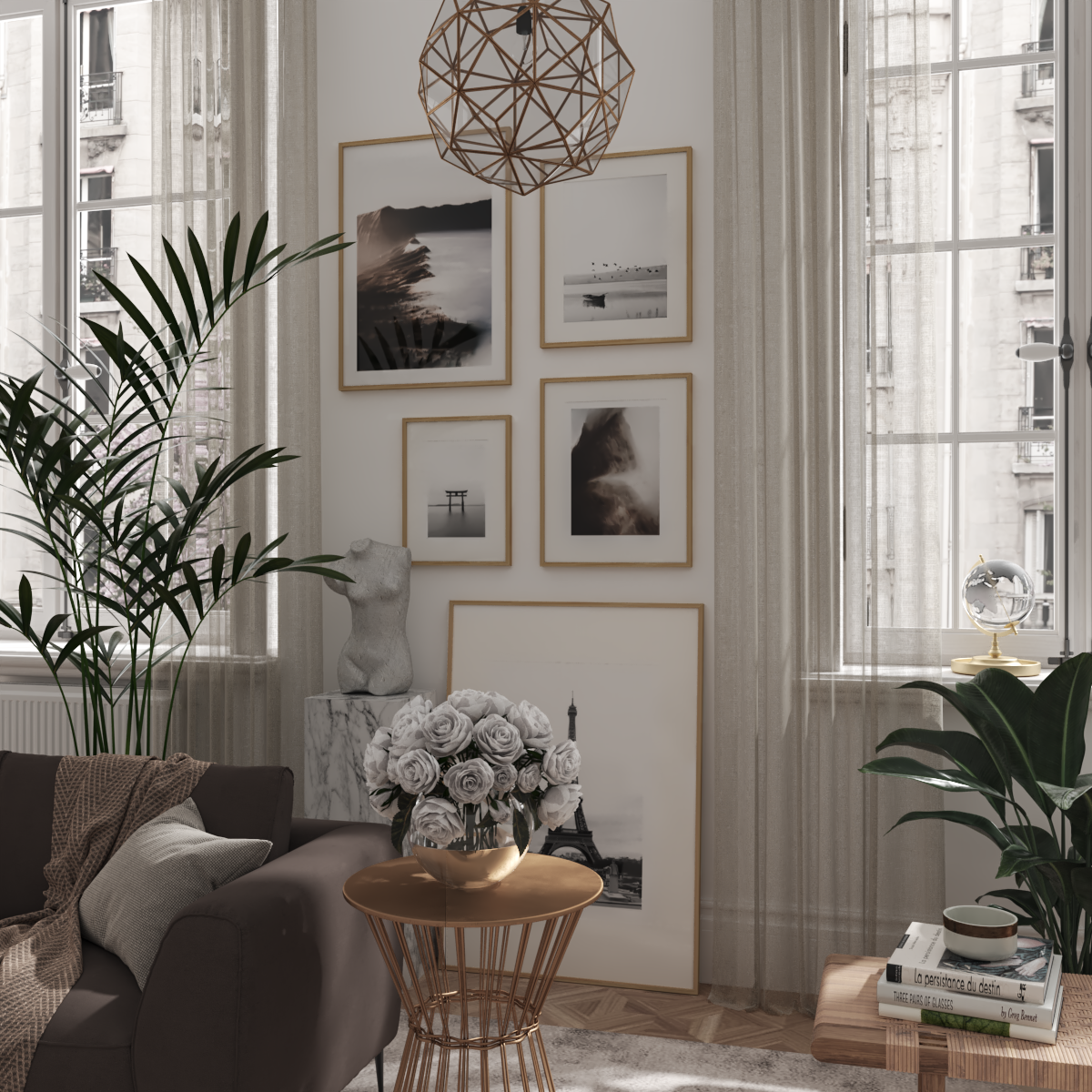 Picture on Wall Modern Art Brown Living Room Decoration Ideas Remodel Accessories