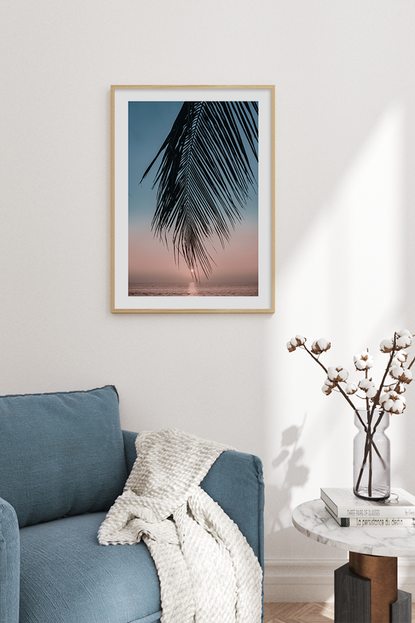 Sunset Tropical Palm Poster