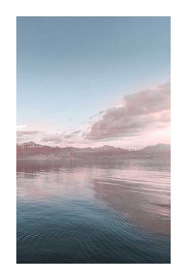 Pink Blue Sea View Poster