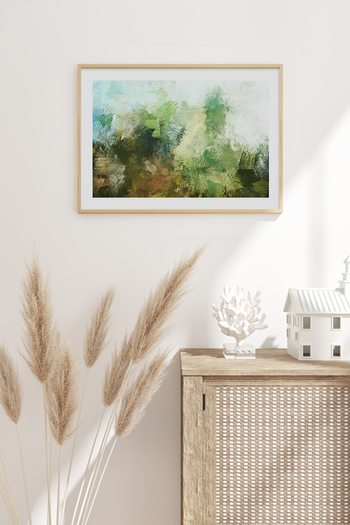 Abstract Green Stroke Print