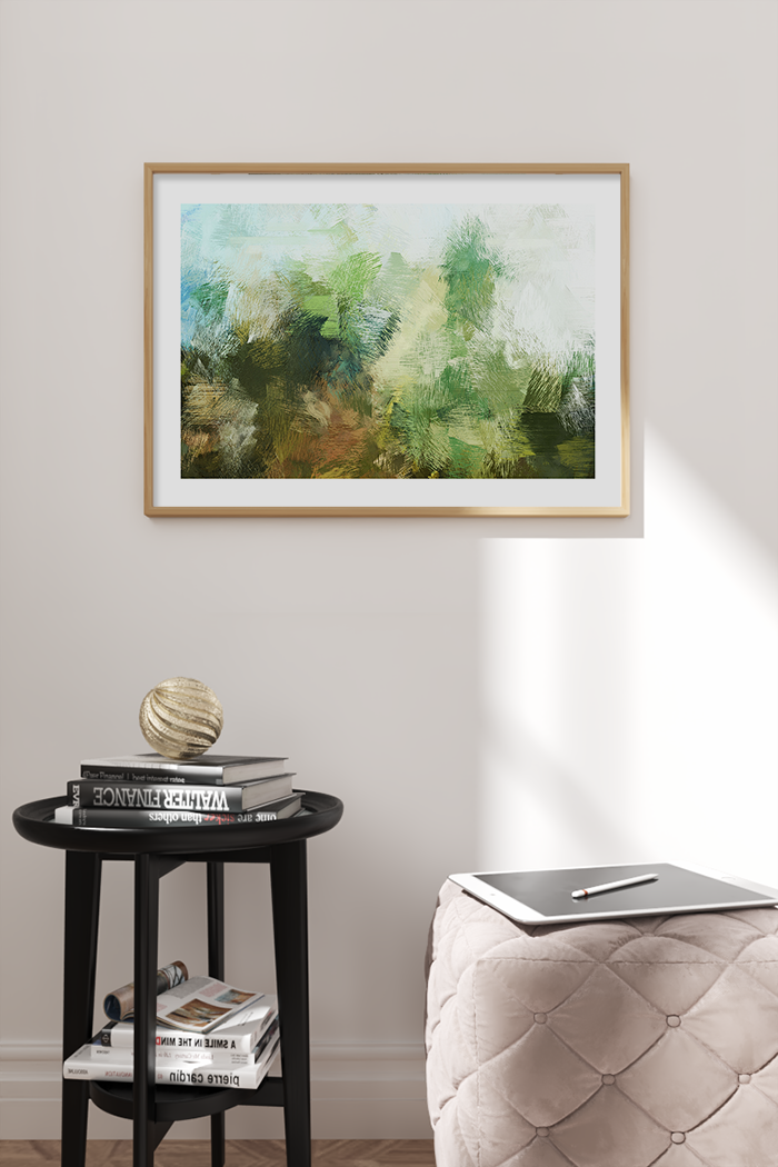 Abstract Green Stroke Print