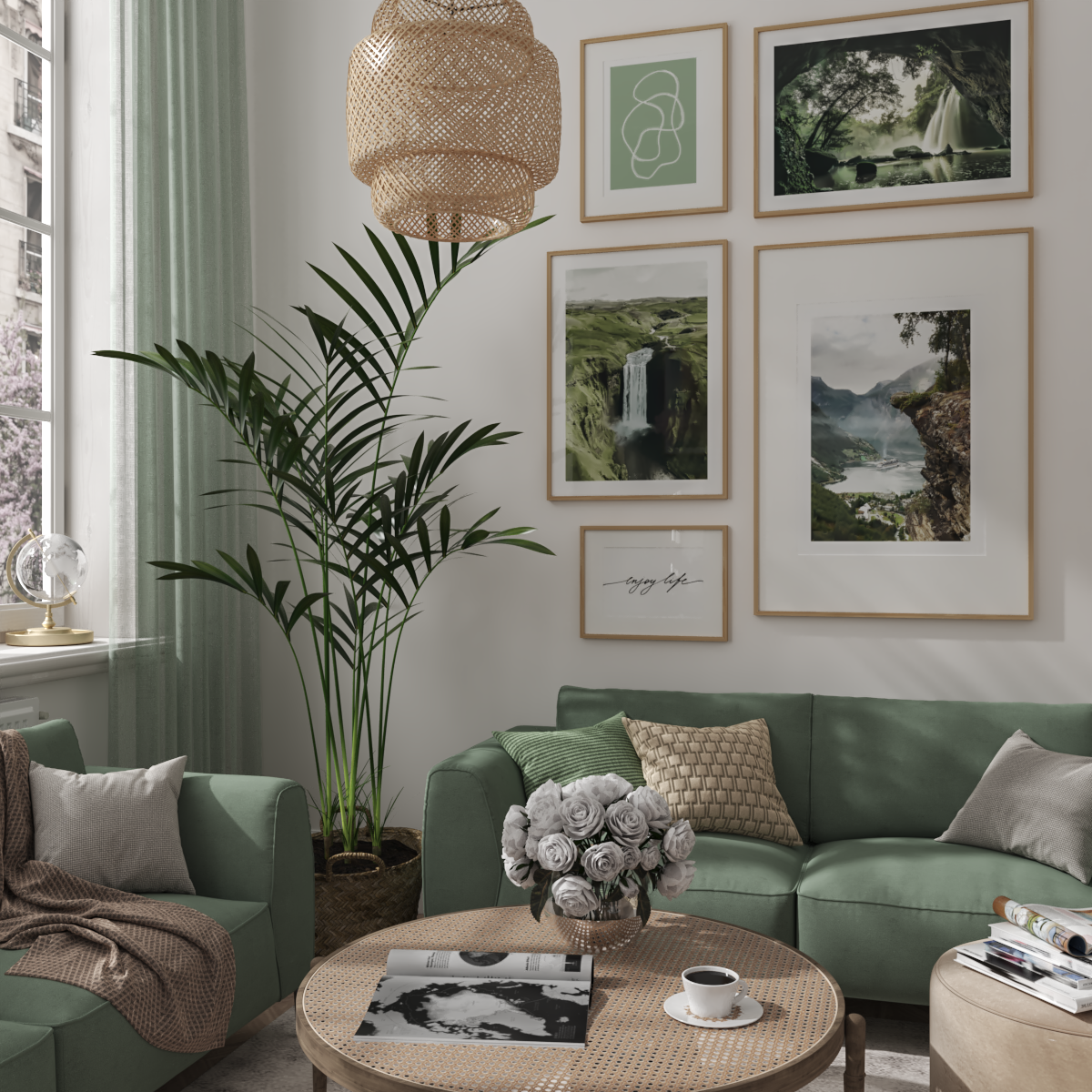 Picture Gallery Large Wall Art for Living Room Accent Green Decor Nature Image Home