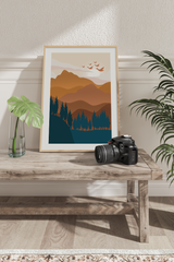 Abstract Brown Mountain Poster