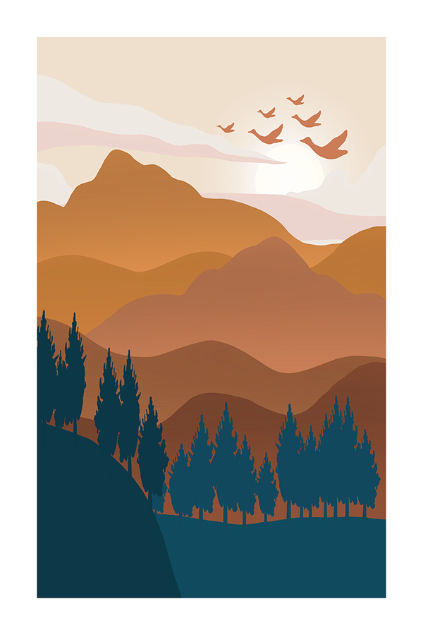 Abstract Brown Mountain Poster