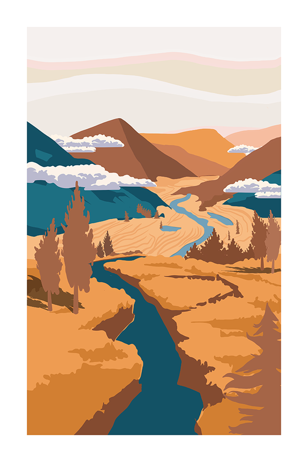 Abstract Brown Mountain Poster No.2