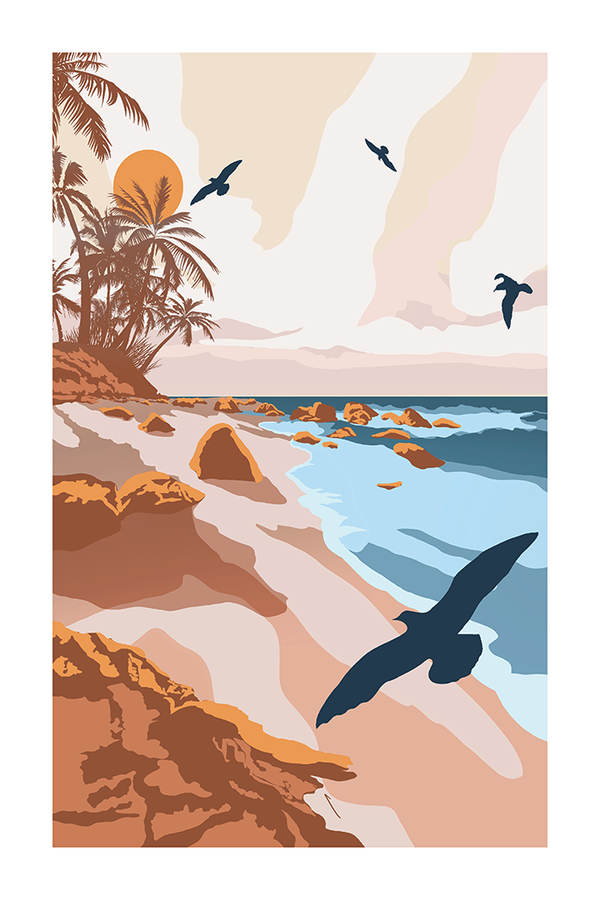 Beach Illustration Poster