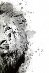 Abstract Lion Ink Print
