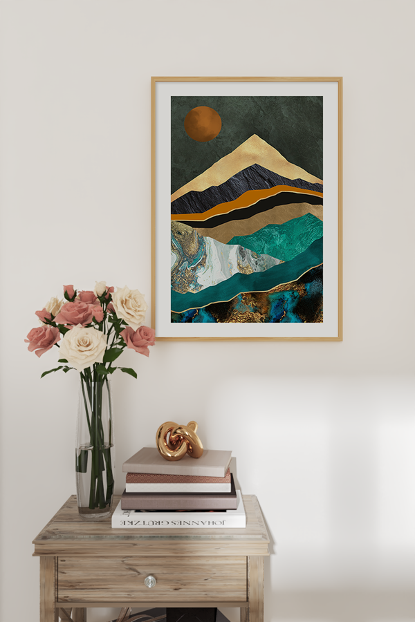 Abstract Colorful Mountain Print