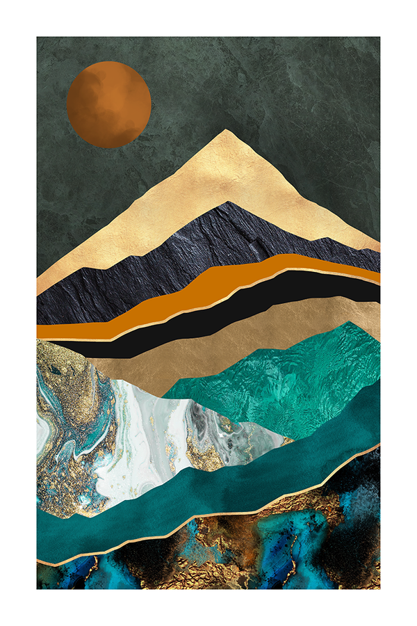 Abstract Colorful Mountain Print