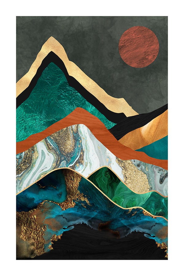 Abstract Colorful Mountain Print No.2