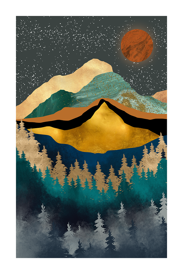 Abstract Colorful Mountain Print No.4