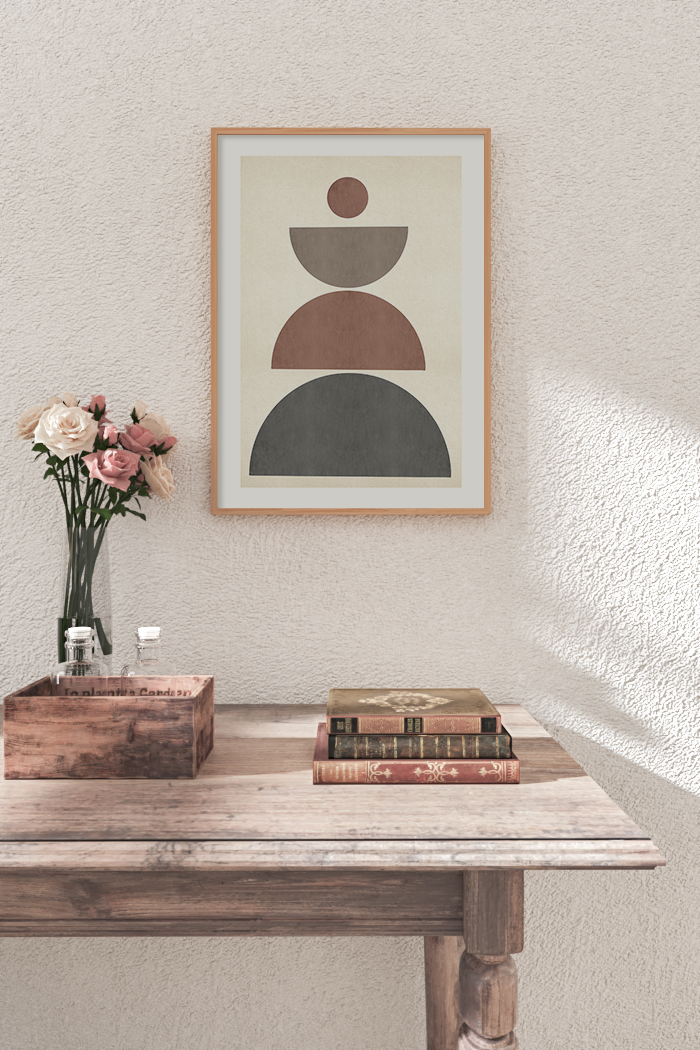 Abstract Brown Shape Print
