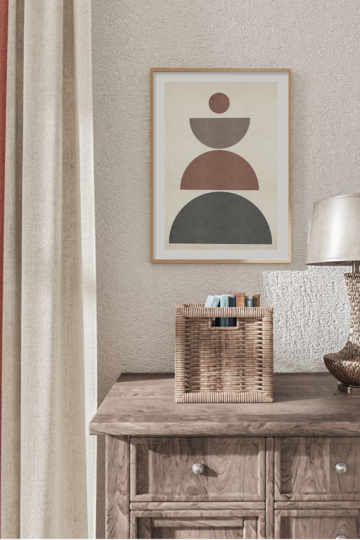 Abstract Brown Shape Print