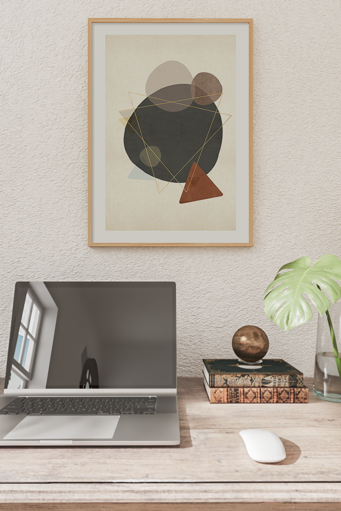 Abstract Brown Shape Print No.2