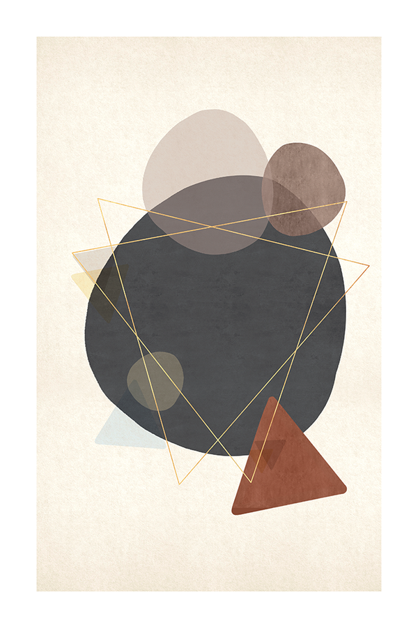 Abstract Brown Shape Print No.2