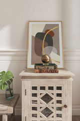 Gold Brown Shape Print