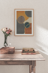Gold Brown Round Art Print