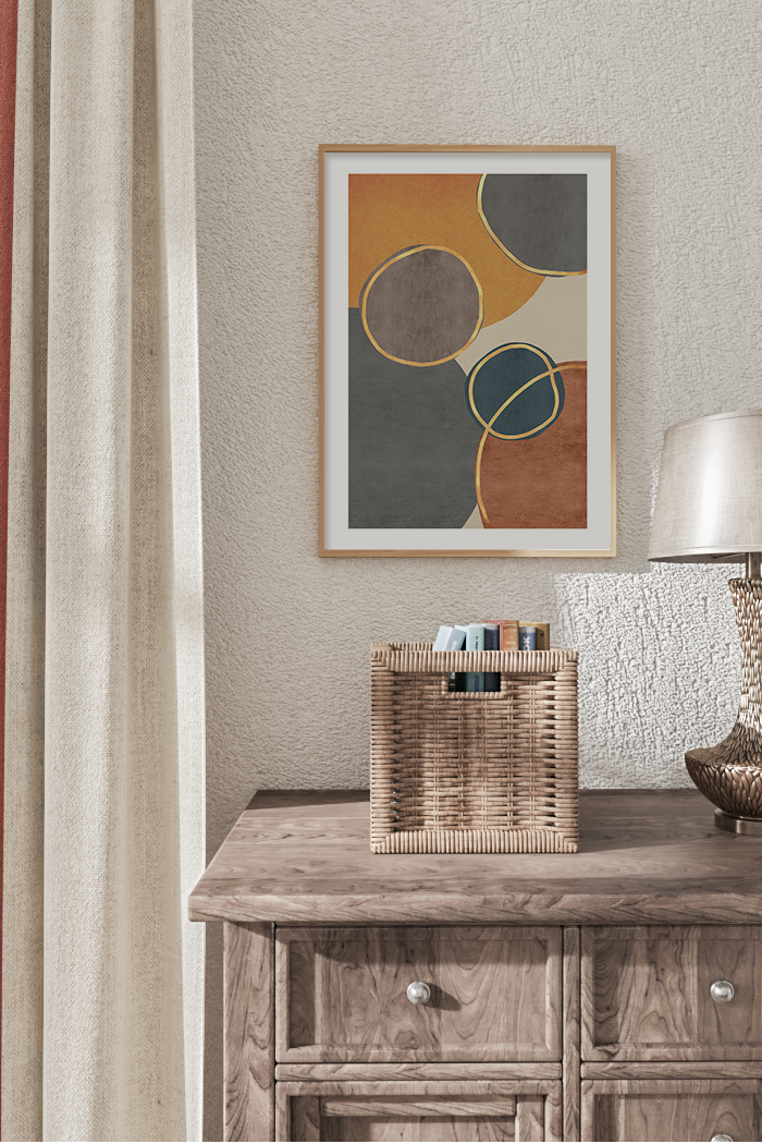 Gold Brown Round Art Print