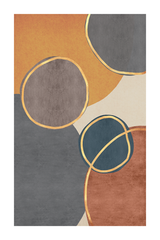 Gold Brown Round Art Print