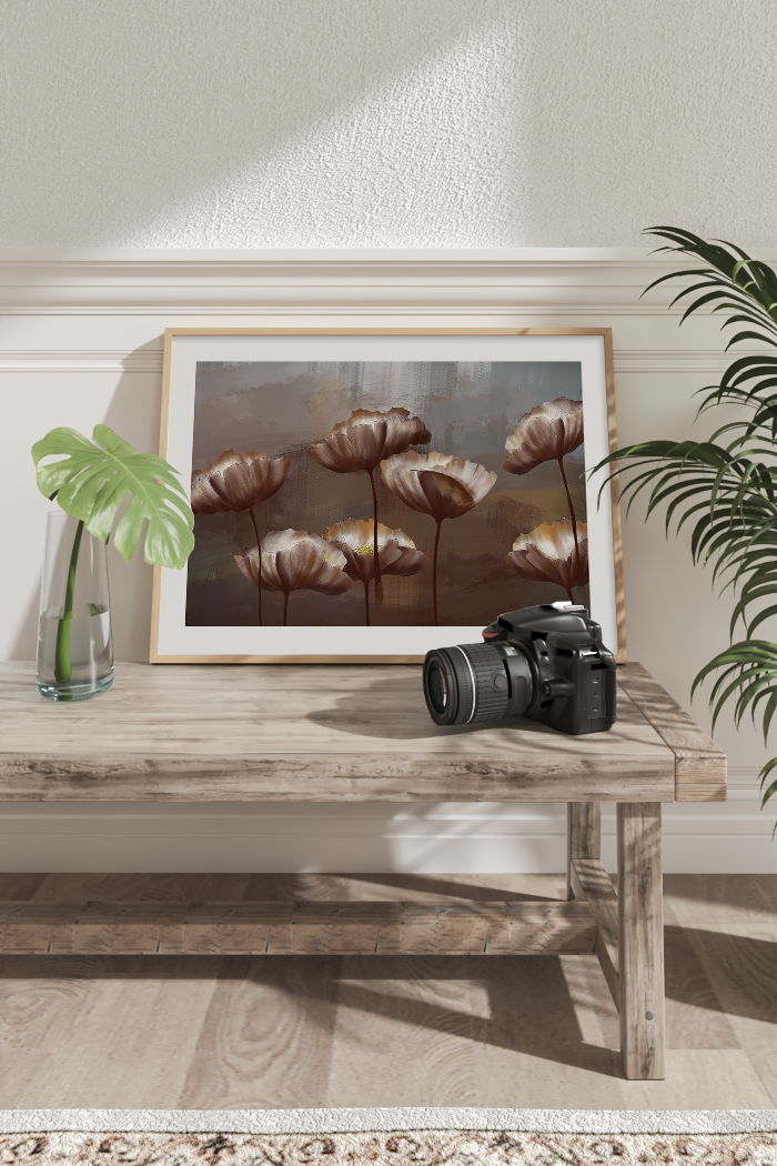Brown Flower Oil Art Print