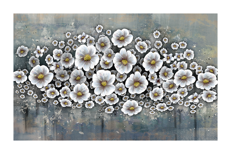 White Flower Oil Art Print