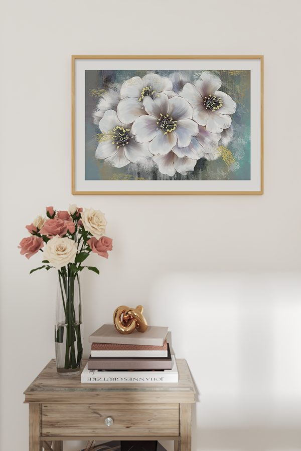 White Flower Oil Art Print No.2