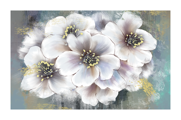 White Flower Oil Art Print No.2