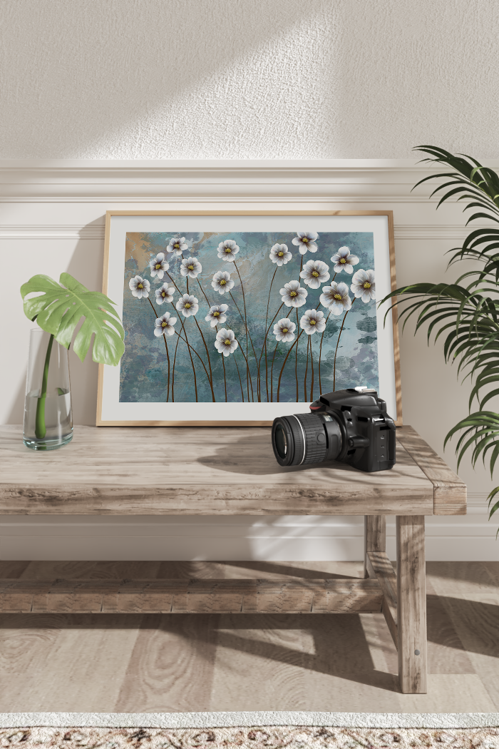 White Flower Oil Art Print No.3