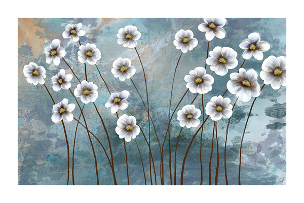 White Flower Oil Art Print No.3