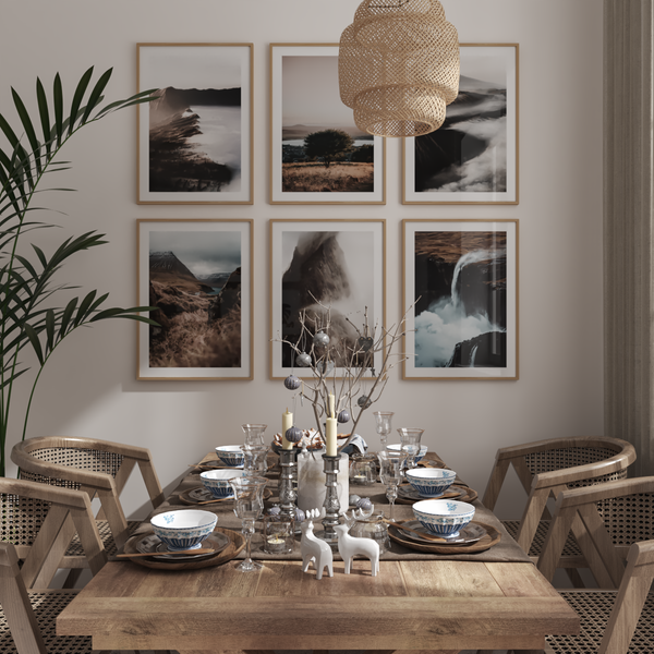 Picture Gallery Dining Room Accent Modern Wall Art Nature Brown Poster Simple Room Decor