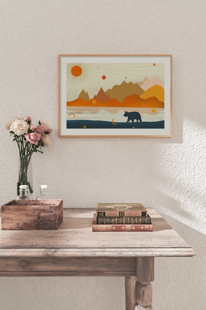 Sunlight River Illustration Poster