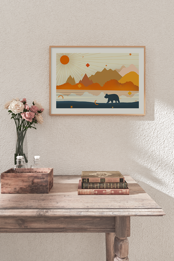 Sunlight River Illustration Poster