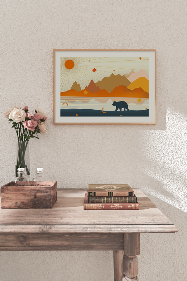 Sunlight River Illustration Poster