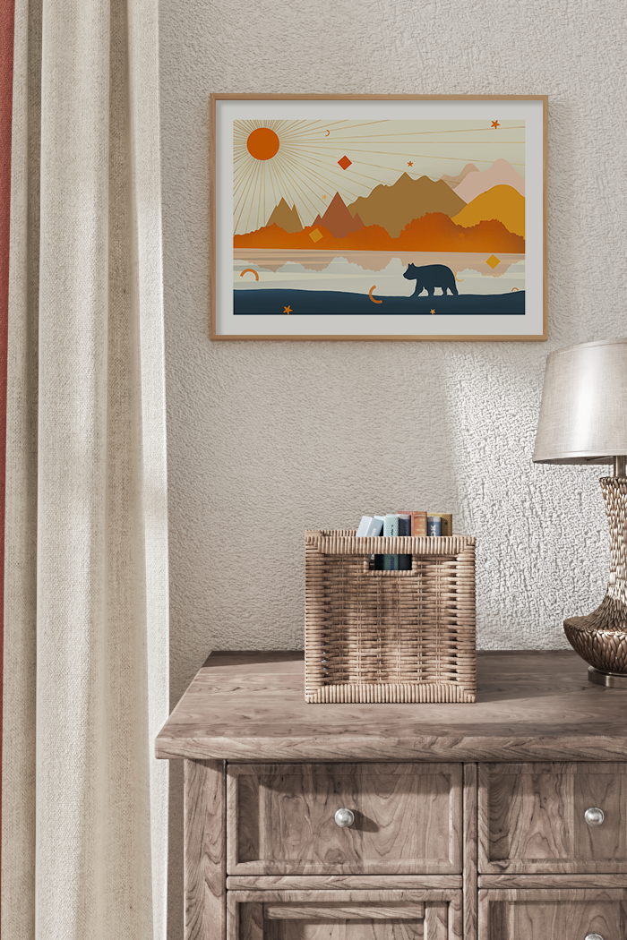 Sunlight River Illustration Poster