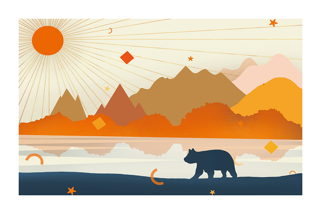 Sunlight River Illustration Poster