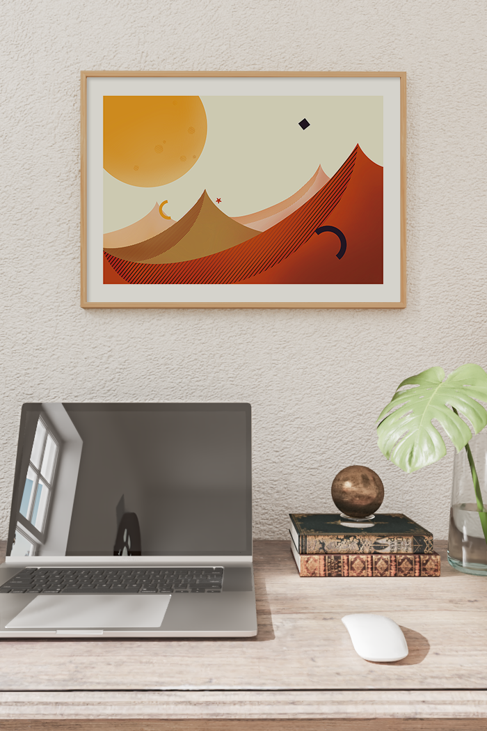 Sunlight Desert Illustration Poster