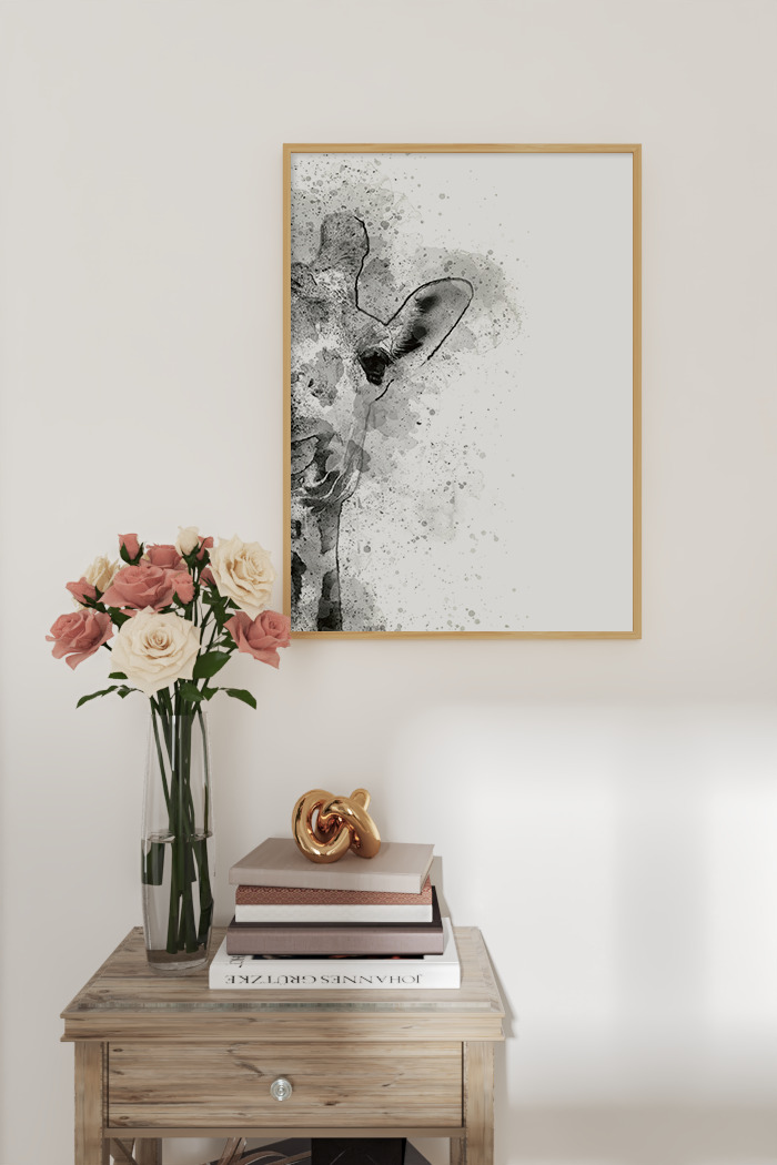 Giraffe Ink Art Print