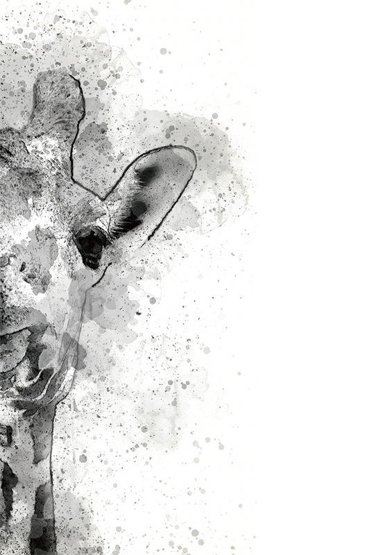 Giraffe Ink Art Print