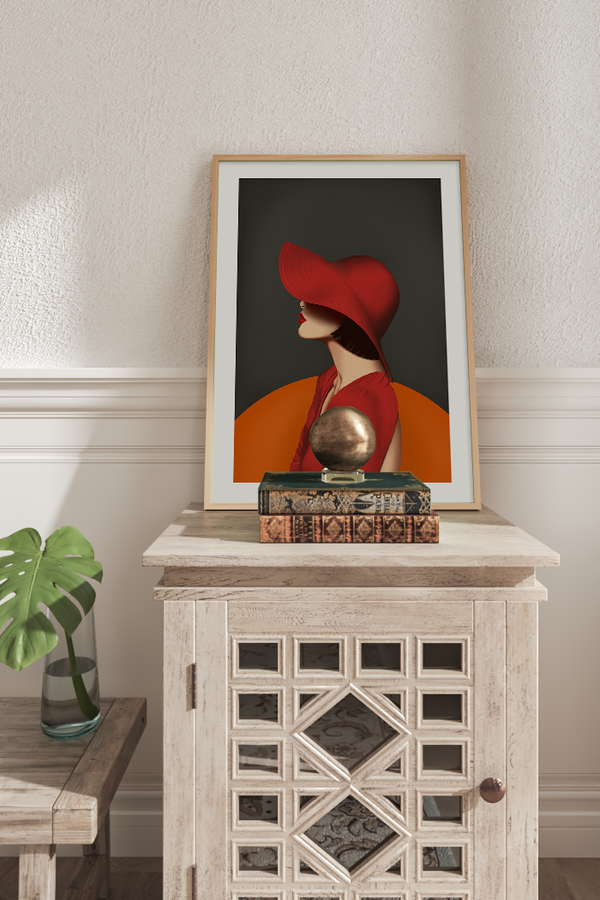 Red Girl Art Print