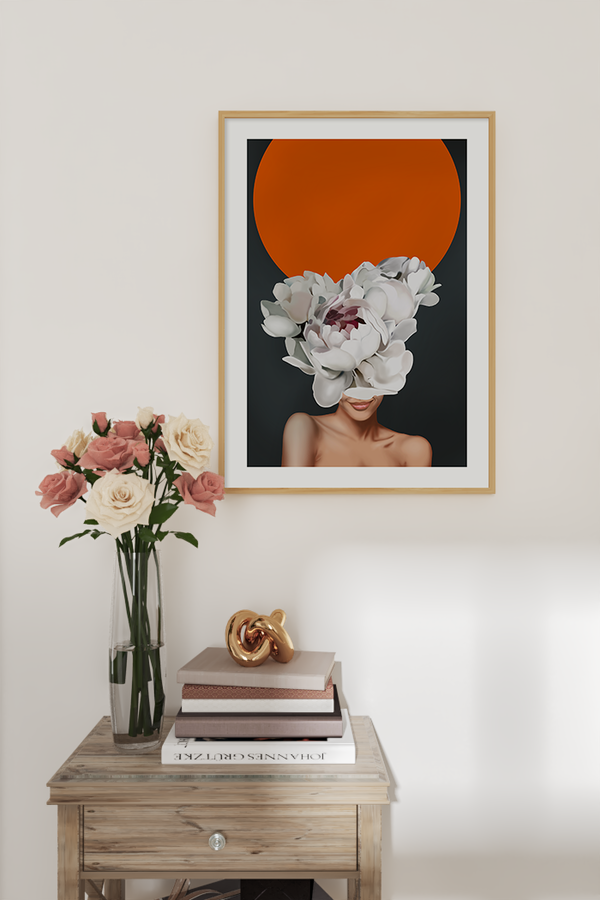 White Flower Nude Art Print