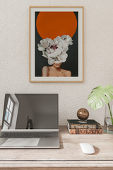 White Flower Nude Art Print