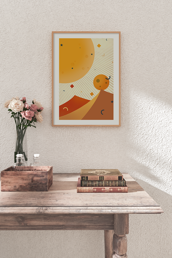 Hot Desert Illustration Poster