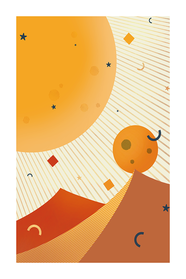 Hot Desert Illustration Poster