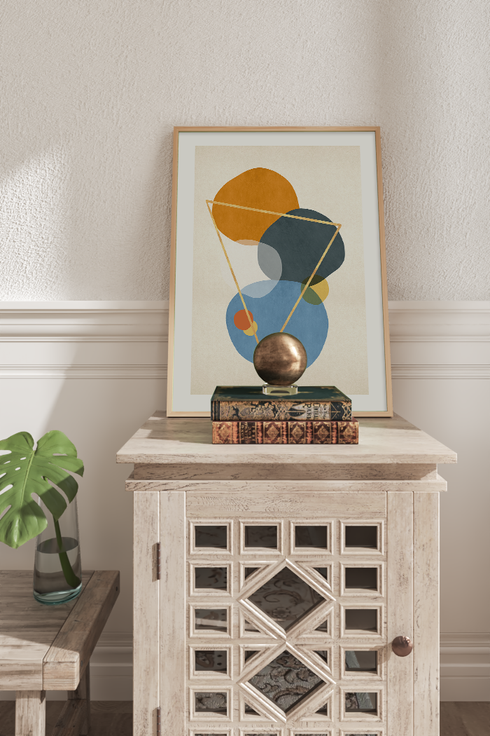 Orange Blue Shape Art Print