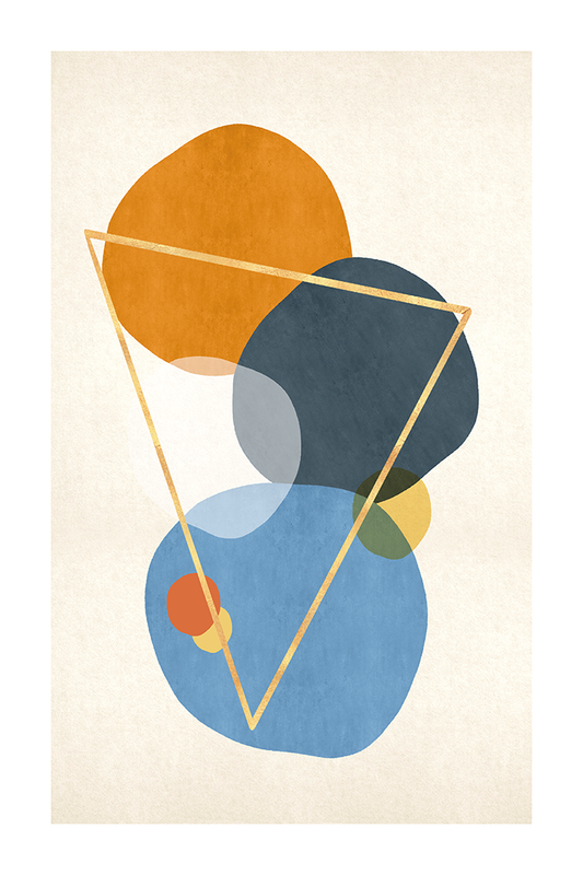 Orange Blue Shape Art Print