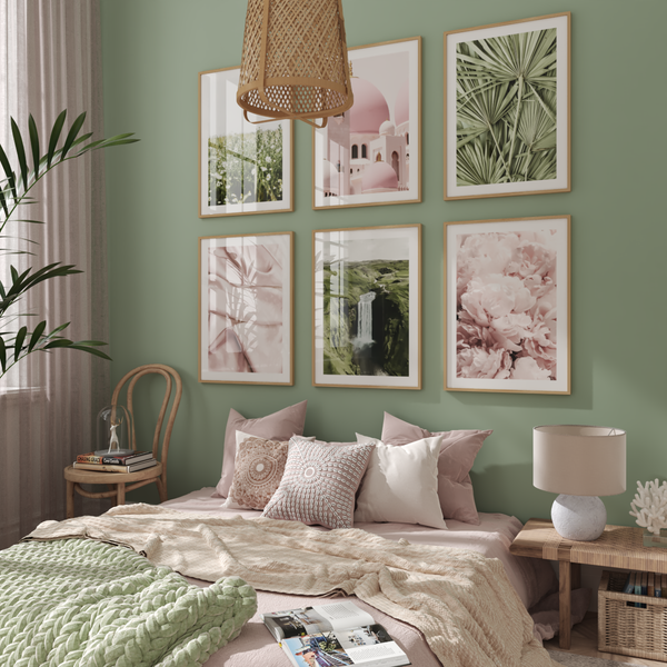 Pastel Modern Bedroom Inspiration Pink Girl Room Decor Wall Design Frame Print Fashion