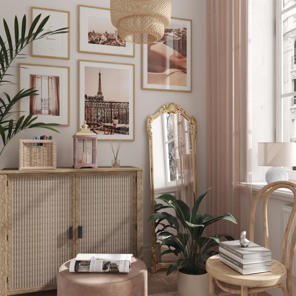 Modern Orange Living Room Ideas Decoration Nature Art Print Wall Decor Accent